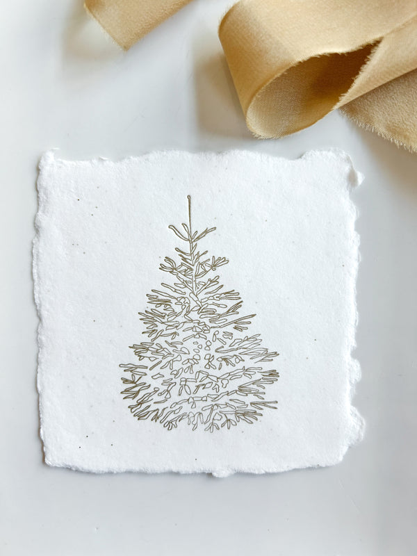 Weihnachtskarte No.03 Christmas Tree Glitter White